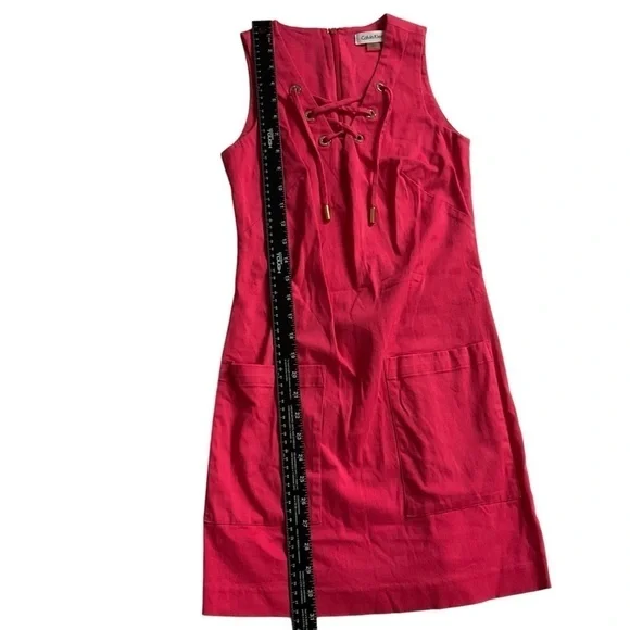 Calvin Klein CK Pink Midi Sleeveless Dress Size 0 P - Picture 5 of 10